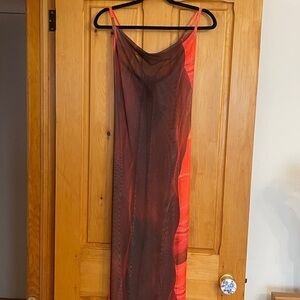 M.  Gorgeous Black and Red Sheer Dress